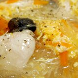 鶏肉と卵と春雨のとろみ中華スープ
